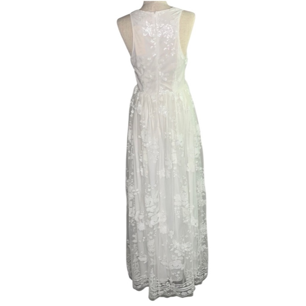 Southern Fried Chics Enchanted Night White Sequin Maxi Dress Wedding - Picture 7 of 7